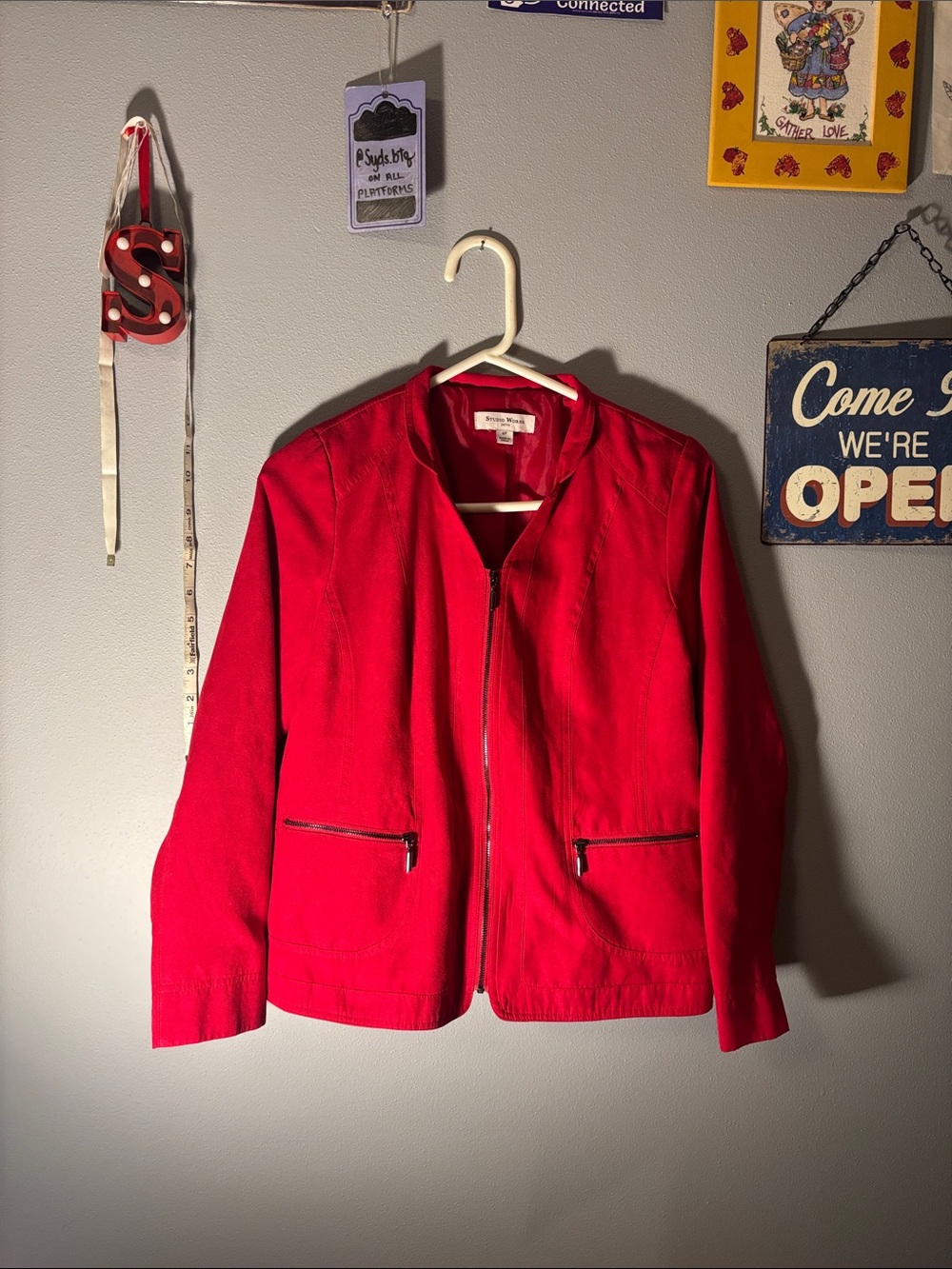 red blazer / Studio Works Red Zip-Front Women's Jacket